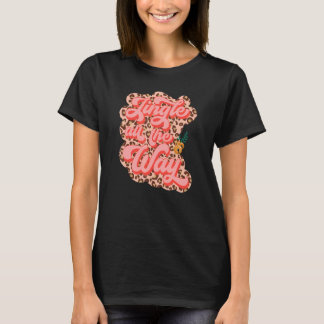 Retro Leopard Jingle Den ganzen Weg frohe Weihnach T-Shirt