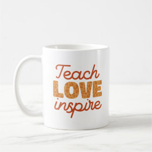 Retro Leopard Lehre Liebe Inspirieren Typografie Kaffeetasse