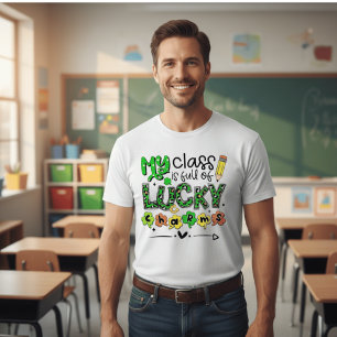 Retro Leopard Meine Klasse ist voller Glücksbringe T-Shirt
