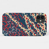 Retro Leopard Print Skin (blau, rot, gelb) Case-Mate iPhone Hülle (Rückseite (Horizontal))