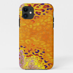 Retro Leopard Print Skin (Gelb, Orange, Grau) iPhone 11 Hülle
