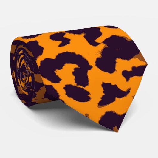 Retro Leopard Print Skin Krawatte (Gerollt)