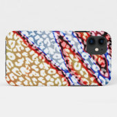 Retro Leopard Print Skin (rot, blau, gelb) Case-Mate iPhone Hülle (Rückseite (Horizontal))