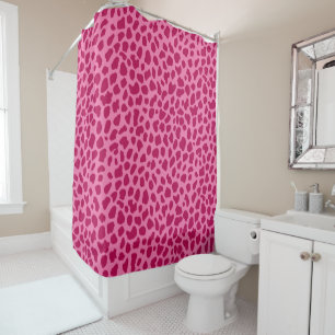 Retro Leopard Print Trendy2k Fuchsia Pink Duschvorhang