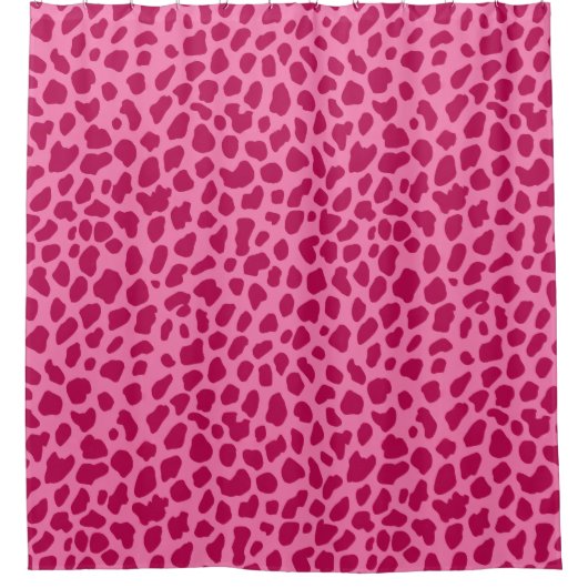 Retro Leopard Print Trendy2k Fuchsia Pink Duschvorhang (Vorderseite)
