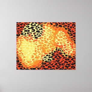 Retro Leopard-Printhaut Leinwanddruck
