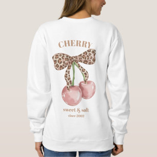 Retro Leopard Schleife Kirsche Süß & Sanft Seit Sl Sweatshirt