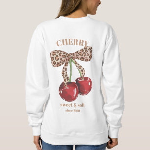Retro Leopard Schleife Kirsche Süß & Sanft Seit Sl Sweatshirt