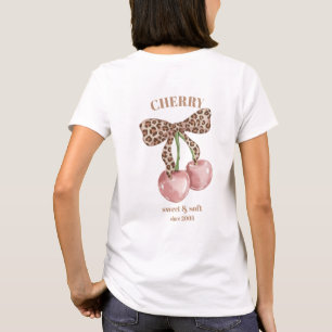 Retro Leopard Schleife Kirsche Süß & Sanft Seit Sl T-Shirt