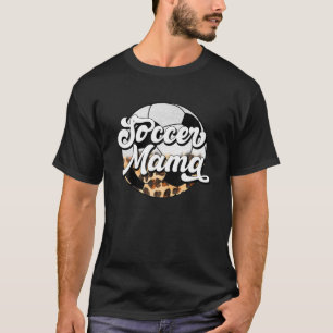Retro Leopard Soccer Mama Mama Leben Muttertag T-Shirt
