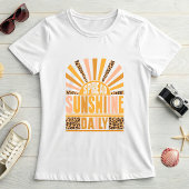 Retro Leopard Sunburst; Spread Sunshine Daily T-Shirt