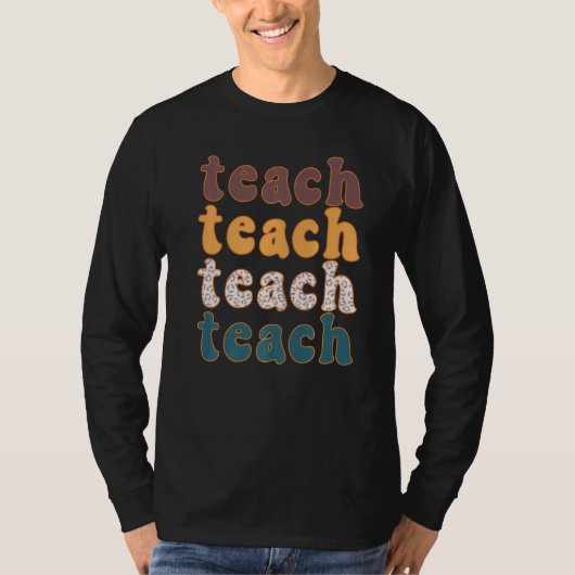 Retro Leopard Teach For Teacher Elementary School T-Shirt (Vorderseite)