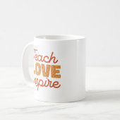 Retro Leopard Teach Liebe Inspirier Art Kaffeetasse (Vorderseite Links)