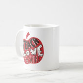 Retro Leopard Teach Liebe Inspirier Art Kaffeetasse (Vorderseite Links)