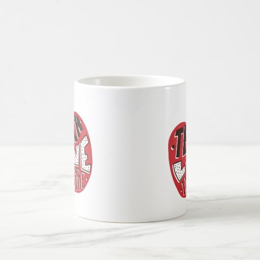 Retro Leopard Teach Liebe Inspirier Art Kaffeetasse (Mittel)