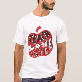 Retro Leopard Teach Liebe Inspirier Art T-Shirt