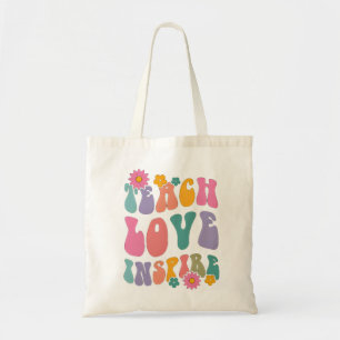 Retro Leopard Teach Liebe Inspirier Art Tragetasche