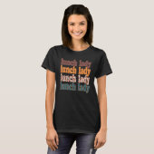 Retro Leopard unterrichtet Lunch Lady T-Shirt (Vorne ganz)