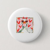 Retro Leopard Valentine Goose Funny Nk Coquette Lo Button (Vorderseite)