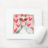 Retro Leopard Valentine Goose Funny Nk Coquette Lo Mousepad (Mit Mouse)