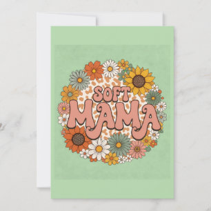 Retro-Leoparden-Druck "Soft Mama" Florales Grafik- Einladung