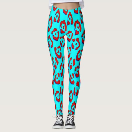 Retro-Leopardenmuster Leggings (Vorderseite)