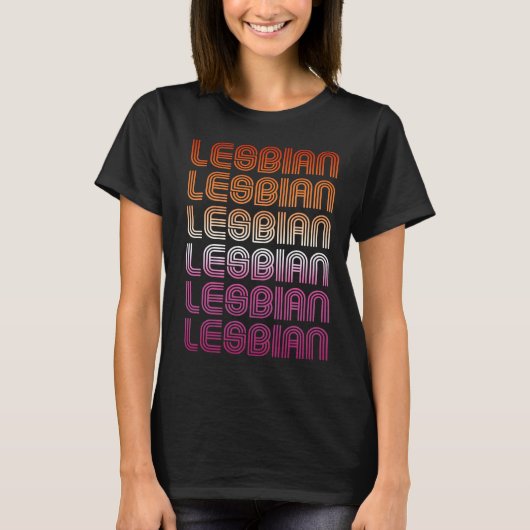 RETRO LESBIAN PRIDE PATTERN T-Shirt (Vorderseite)