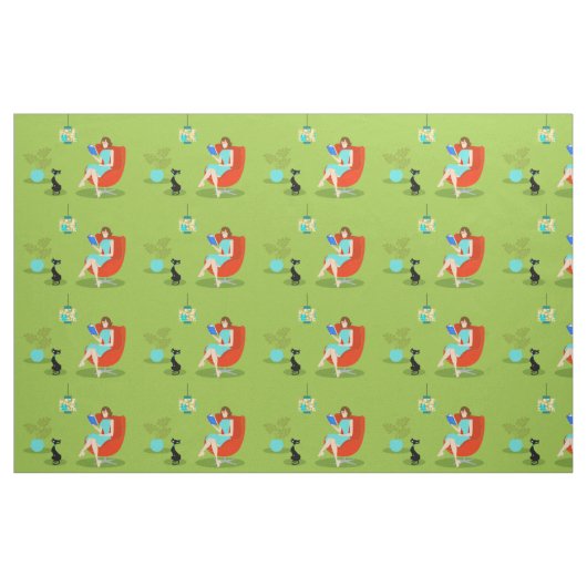 Retro Lesefrauen-Gewebe Stoff (Yard (91,4 cm))