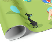 Retro Lesefrauen-Packpapier Geschenkpapier (Rolleneckpunkt)