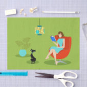 Retro Lesefrauen-Seidenpapier Seidenpapier (Handwerk)