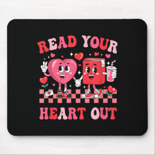 Retro Lest Dein Heft raus Valentines Lehrerbuch Mousepad