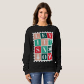Retro Let It Snow Weihnachtspostwertzeichen Sweatshirt (Vorne ganz)