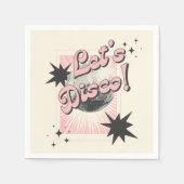 Retro Let's Disco Geburtstag Hintergrund Serviette (Vorderseite)