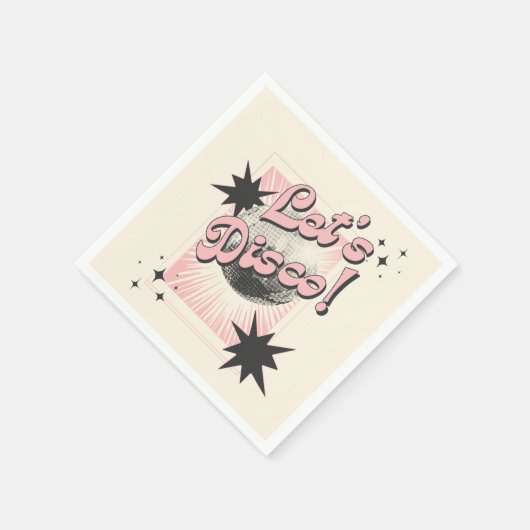 Retro Let's Disco Geburtstag Hintergrund Serviette (Ecke)