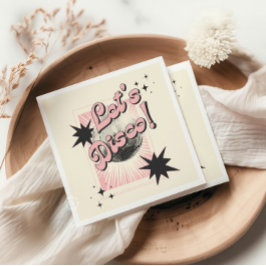 Retro Let's Disco Geburtstag Hintergrund Serviette