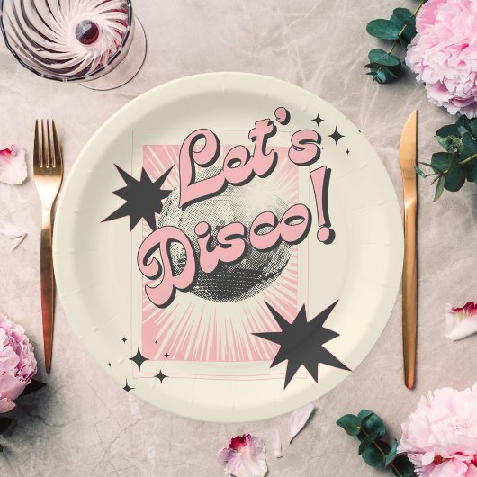 Retro Let's Disco Geburtstag Pappteller