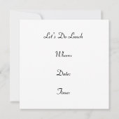 Retro LET'S Do Lunch Einladungen Long Time Friends (Rückseite)