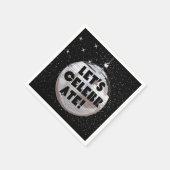 Retro Let's feiern Geburtstag Disco Ball Black Serviette (Ecke)