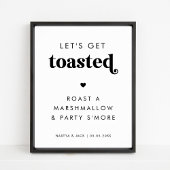 Retro Let's Get Toasted Marshmallow Hochzeitszeich Poster