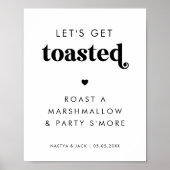 Retro Let's Get Toasted Marshmallow Hochzeitszeich Poster (Vorne)