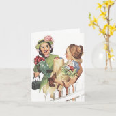Retro Let's Get Together Go Shopping Note Card Karte (Gelbe Blume)