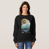 Retro Let's Go Abenteuer Berg Camping  Camper Sweatshirt (Vorne ganz)