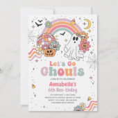Retro Let's Go Ghouls Halloween Geburtstag Einladung (Vorderseite)