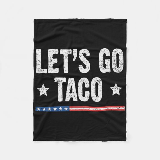 Retro Let's Go Taco Funny Sprichwort immer Hühner Fleecedecke (Vorderseite)