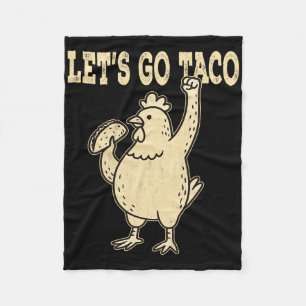 Retro Let's Go Taco Hühnchen hält Taco Vintage Fleecedecke