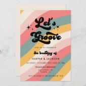Retro Let's Groove Lässig Wedding Einladung (Vorne/Hinten)