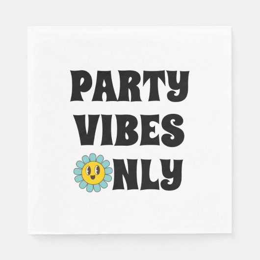 Retro Let's Party Daisy Birthday Serviette (Vorderseite)