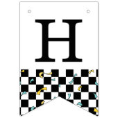 Retro Let's Party Daisy Happy Birthday Wimpelkette (Zweite Fahne)