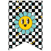 Retro Let's Party Daisy Happy Birthday Wimpelkette (Erste Fahne)