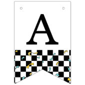 Retro Let's Party Daisy Happy Birthday Wimpelkette (Dritte Fahne)